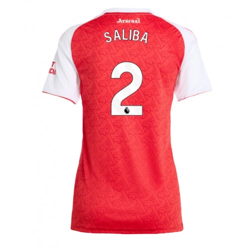 Stroje piłkarskie Arsenal William Saliba #2 Koszulka Podstawowej dla damskie 2025-26 Krótki Rękaw